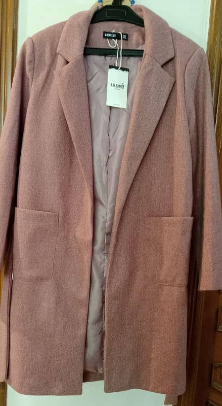 warm long coat peachy pink color 2