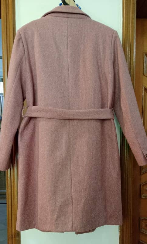 warm long coat peachy pink color 4