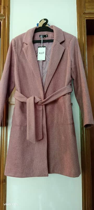 warm long coat peachy pink color 6