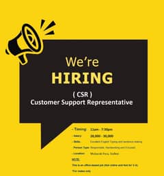 Job for CSR (Customer Support Representative) *(Not for V. A) 0