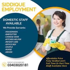 We Provide All Domestic Staff Maids Nanny Nurse Patient Care Driver e