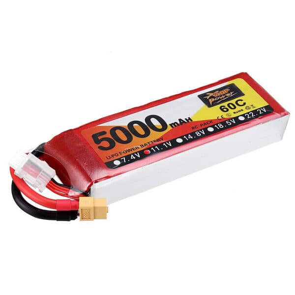 ZOP Power 5000mAh 60C 11.1V 3S Lipo Battery XT60 Plug For RC Quadcopte 1