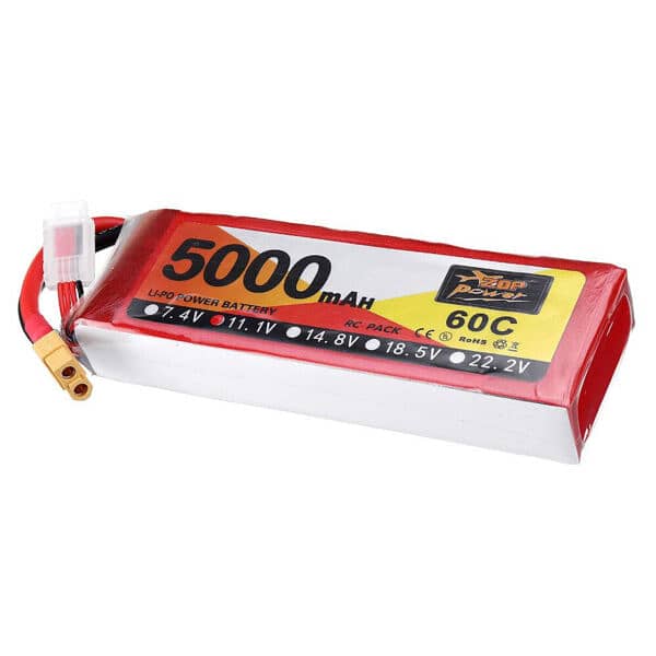 ZOP Power 5000mAh 60C 11.1V 3S Lipo Battery XT60 Plug For RC Quadcopte 2