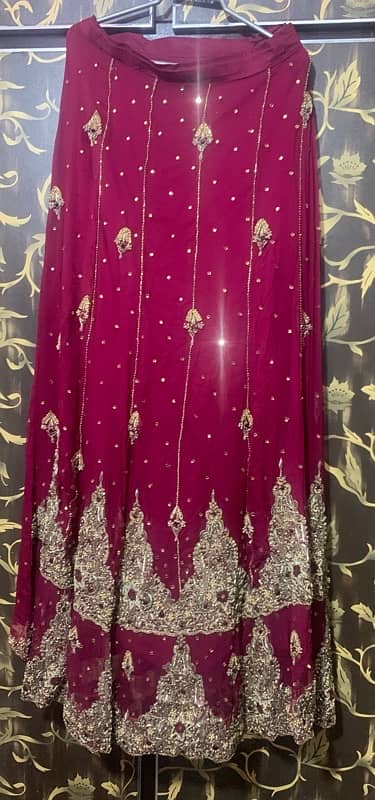 Bridal lehnga in deep red colour 1