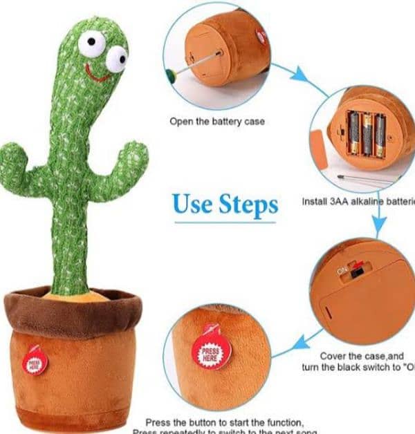 Dancing cactus musical toy for kids 1