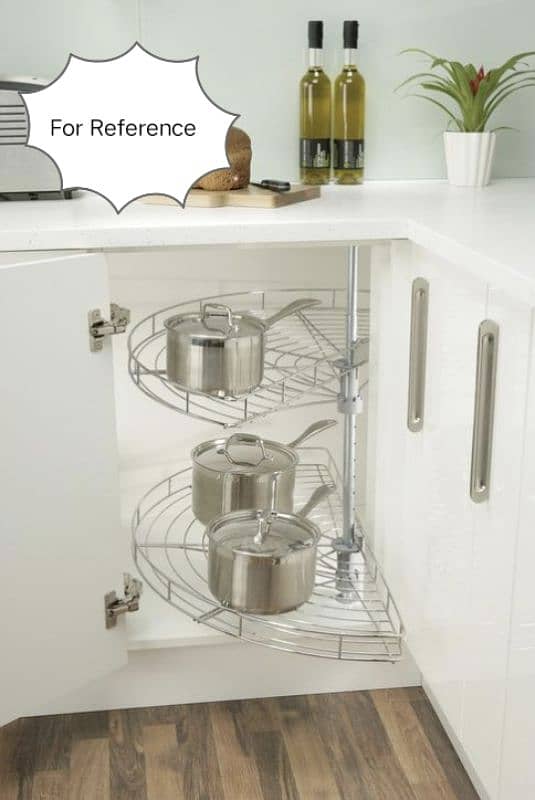 1 Pc Corner Pull Out Kitchen Cabinet Storage Organizer 4