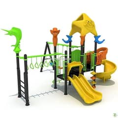 Multiple Swings & Slide| Wooden Tree House |Seesaw| Bench|Gazibo