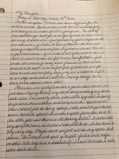 Hand writing assignment work