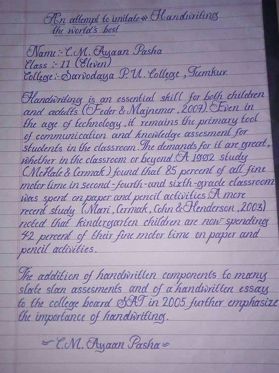 Hand writing assignment work 14