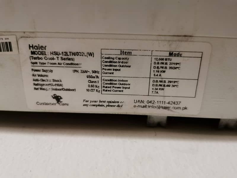 Haier Split Ac 1 ton. Non invertor 1