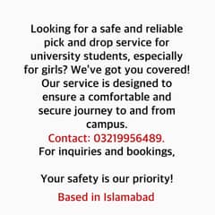 Pick&Drop Service In Islamabad 0