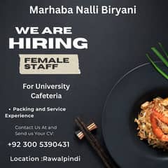 Female staff || helper || Jobs || Urgent Hiring