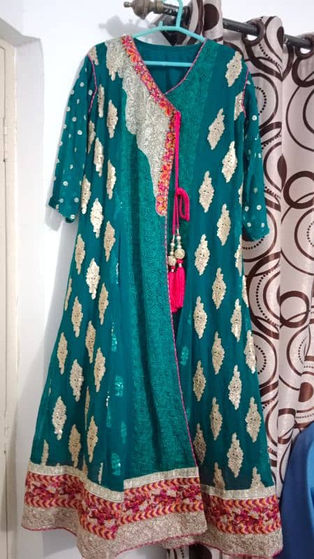 sea green angrakha maxi 3 piece worn once medium size 2