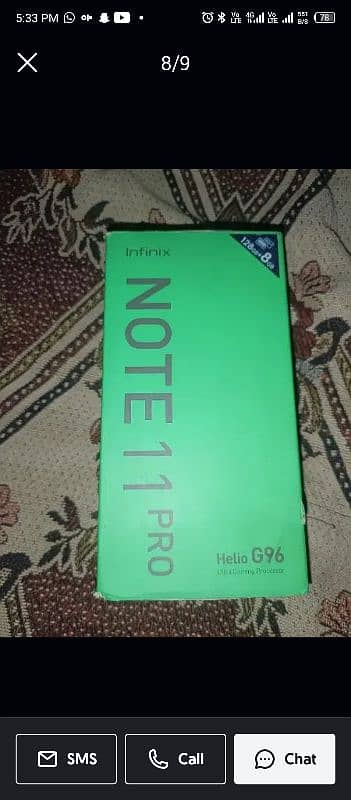 Infinix not 11 pro 8+5 Ram Rom 128gb with box only no charger 6