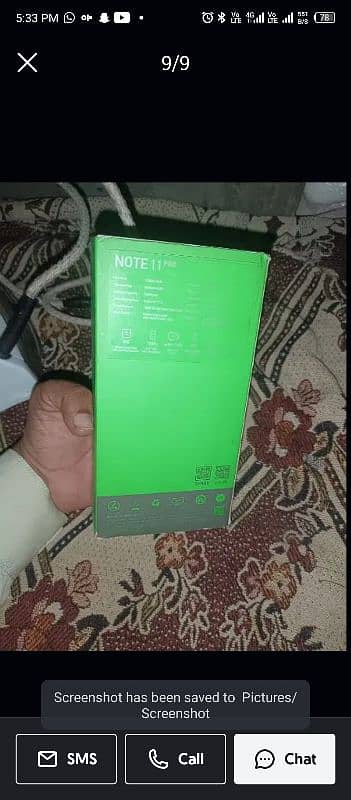 Infinix not 11 pro 8+5 Ram Rom 128gb with box only no charger 7