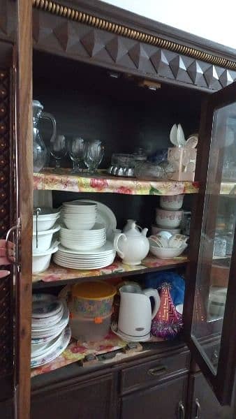 crockery starage wooden cupboard 1