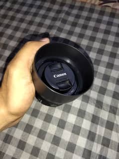 Canon 50mm lens STM f1.8 with hood