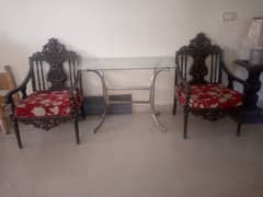 Pair of wooden drawing room chairs