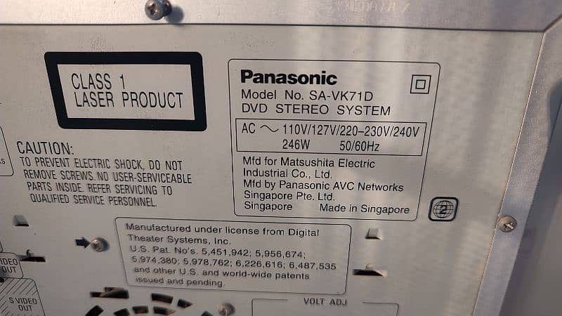 Panasonic vk71d home theater system 5 channels 4