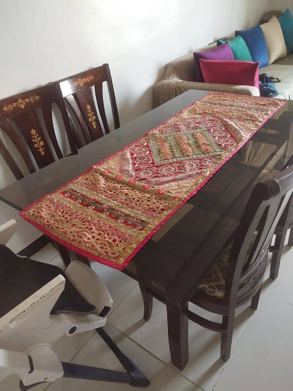 Used Dining table with side table for sale 2