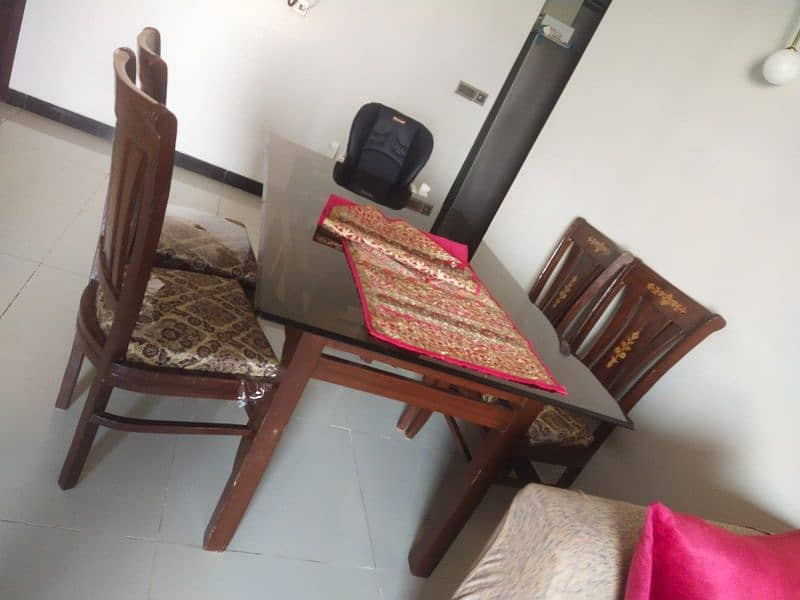 Used Dining table with side table for sale 3