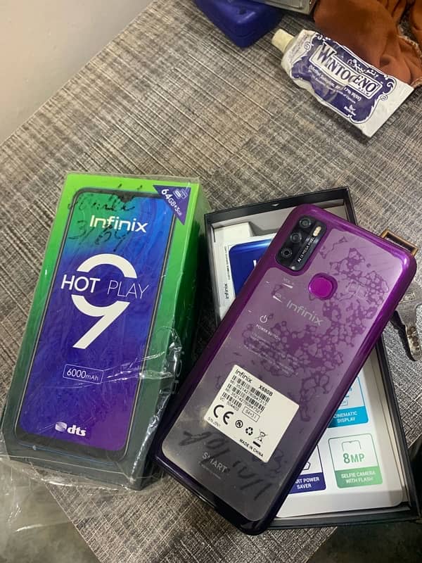 infinix hot 9play 10/10 64GB 6000mh battery with box 4