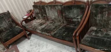 Wooden used sofa set