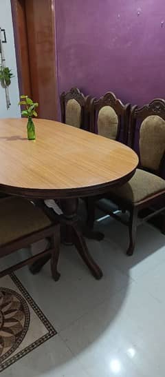 wooden dining table set with 6 chair