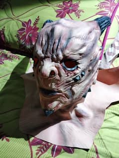 Full Face Neck Demon Devil Horror Scary Cosplay Latex Halloween Mask