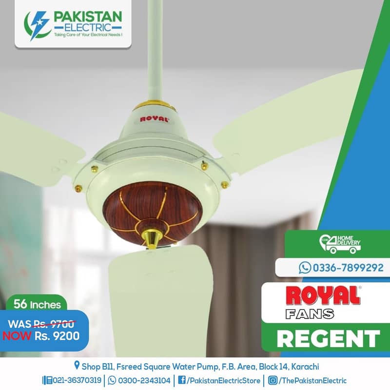 Ceiling Fans | 220 Watts | Regent model | 56 inches 0