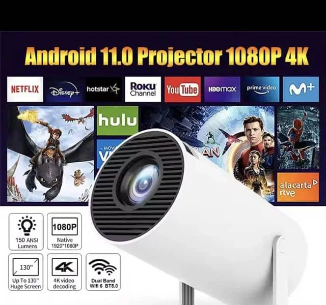 New HD Display android Projector Mini office Projector Mobile Project 0