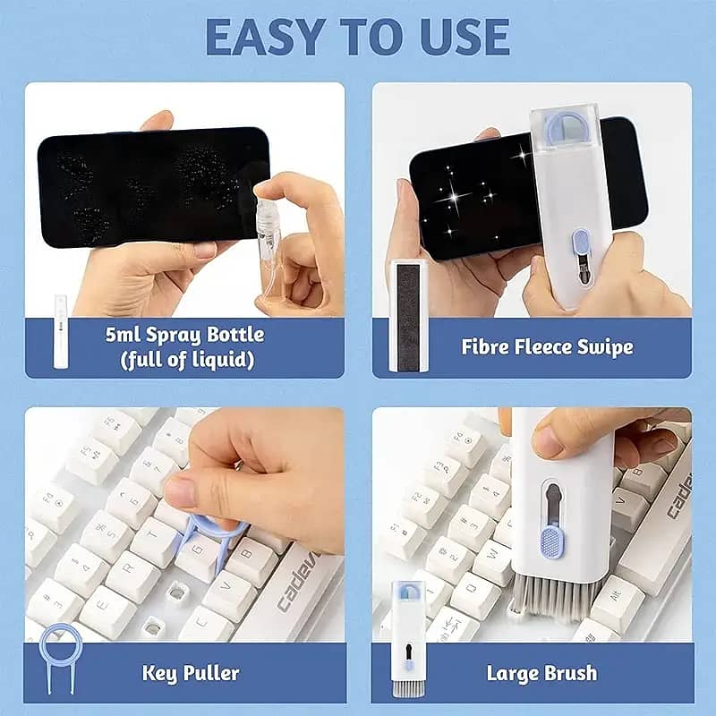 Keyboard Cleaning Kit 7 in 1, Tools Cleaner with Keycap Puller Kit 4