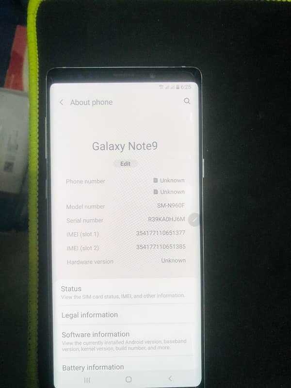 samsung note 9 4 -128gb page  Approve 5