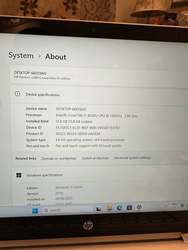 Hp pavillion x360 convertible Touch 14inch 12Gb Ram, 1tb HDD, 512SSD 1