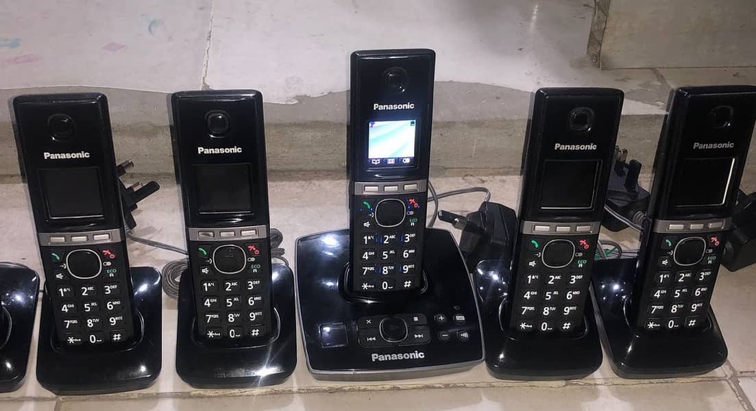 Panason Cordless Phone kx tg8061e 5 handset Wireless Intercom 0