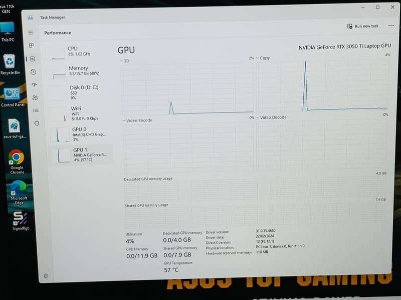 Asus Tuf Gaming Laptop RTX 3050 Ti Card With Box 18