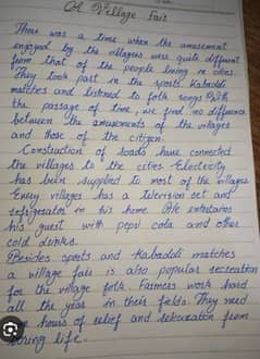 handwriting assignment work