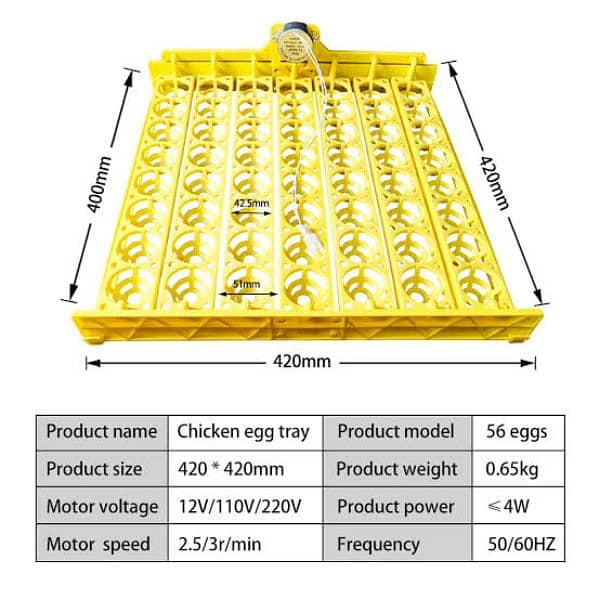 56 eggs incubator tray 12v 1