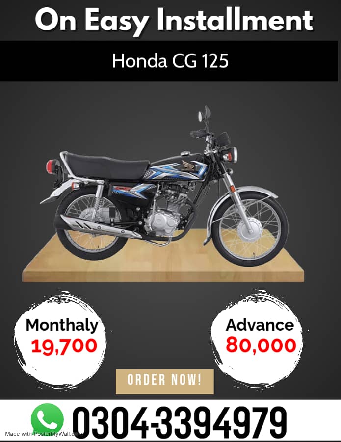 Honda CG 125 2024 on Easy Installment 0