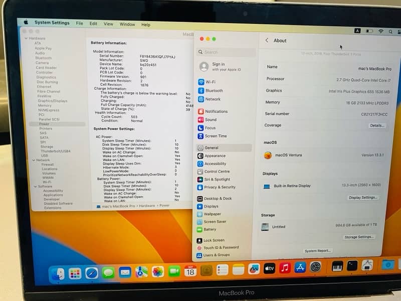 CTO MacBook Pro 13” Touchbar 2018 i7/16/1TB 5