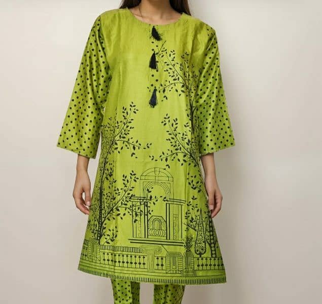 Printed Stitched lawn 2 pc dresss for women 0