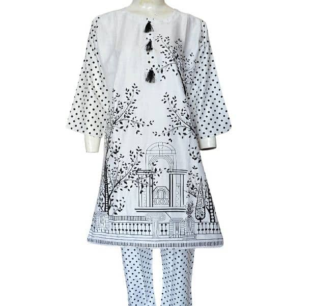 Printed Stitched lawn 2 pc dresss for women 1