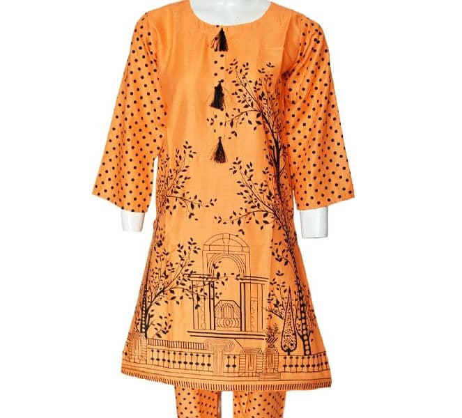 Printed Stitched lawn 2 pc dresss for women 3