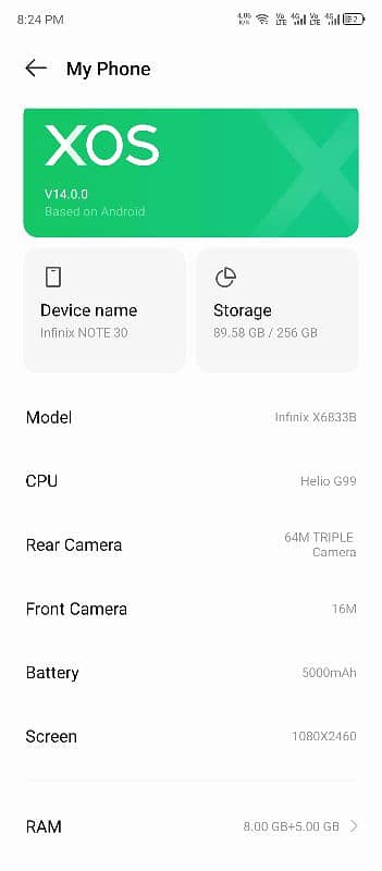 Infinix Note 30.8+5 gb/256 gb 9