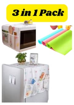 3 in 1 Sale Fridge ,Microwave Dust Cover & Fridge Silicon Sheet