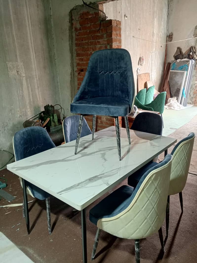 dining table / 6 seater dining table / dining table with dining chairs 2