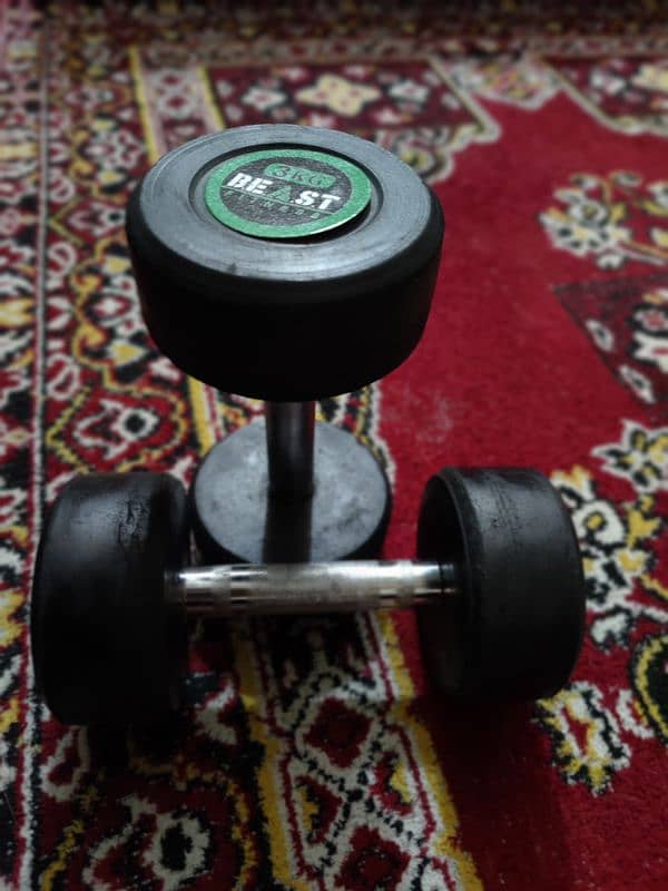 3+3 KG rubber coated dumbbells 0