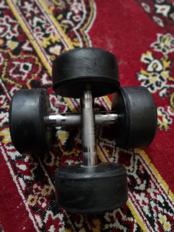 3+3 KG rubber coated dumbbells 3