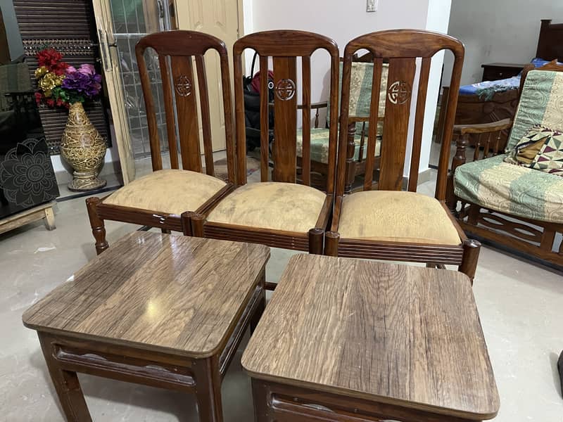 Wooden Dinning Chairs and Side Tables 0