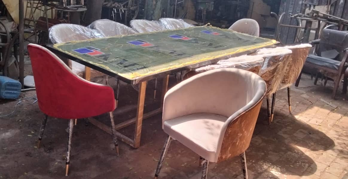 dining table / 6 seater dining table / dining table with dining chair 9